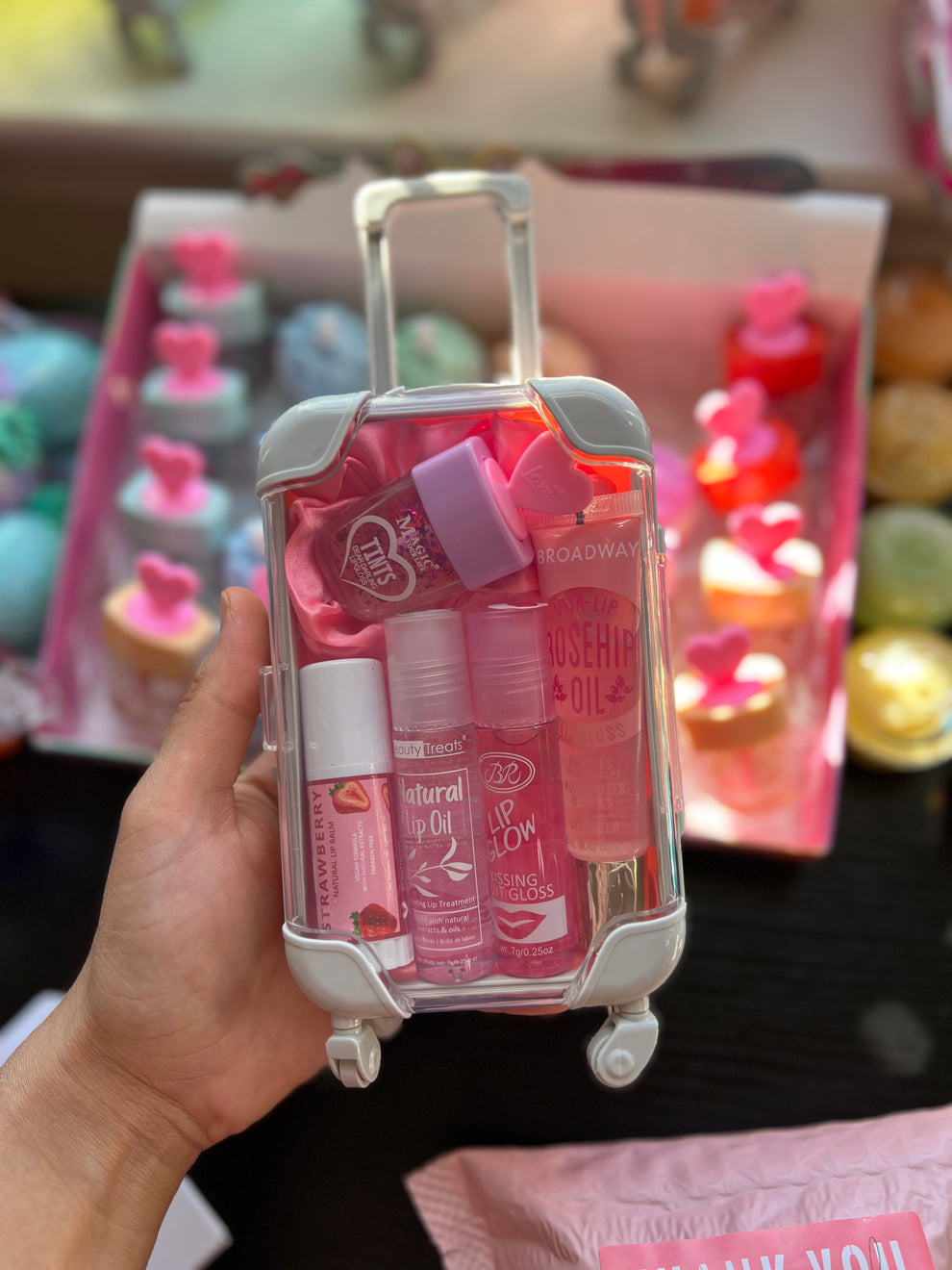 Mini Suitcase Cosmetic Organizer – Travel-Friendly Beauty Storage (Random color)