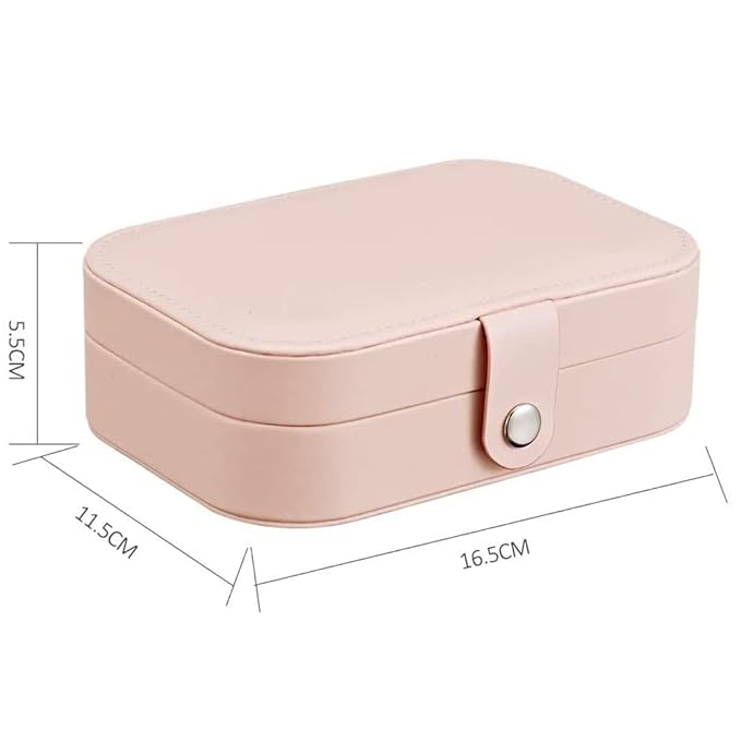 Jewellery Organiser PU Leather Zipper Portable Storage Box Case with Dividers Container for Rings, Earrings, Necklace Home Organizer (Style 2)