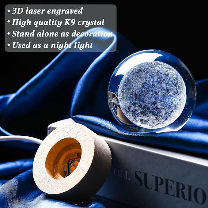 LunaGlow 3D Crystal Moon Lamp