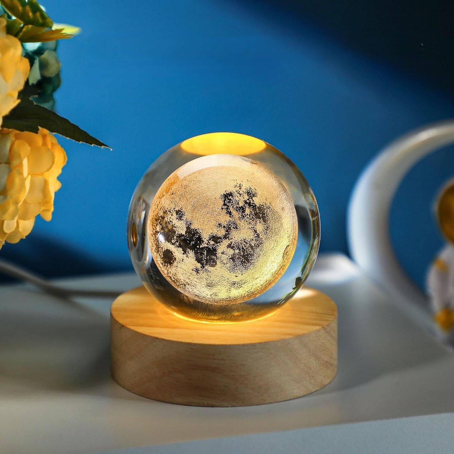 LunaGlow 3D Crystal Moon Lamp