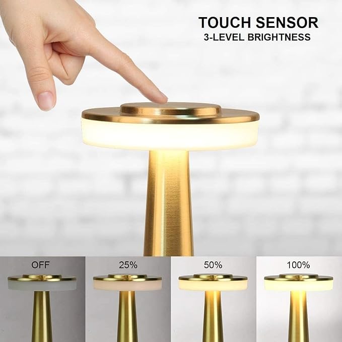 LumiGlow Touch Lamp — Modern Rechargeable Nightstand Light
