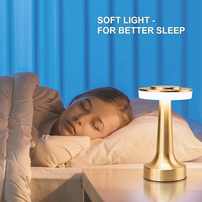 LumiGlow Touch Lamp — Modern Rechargeable Nightstand Light
