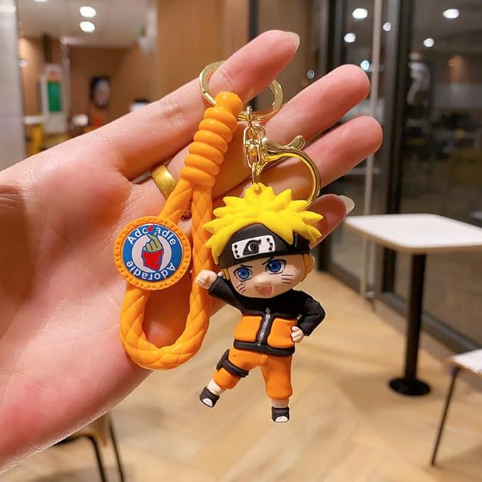 Naruto Ninja Keychain Set – Cute Cartoon Character Keyrings for Bags & Cars
