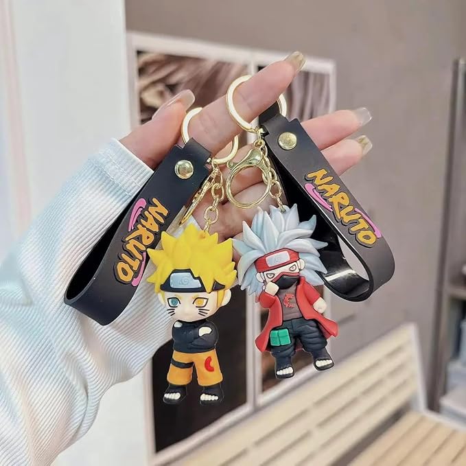 Naruto Ninja Keychain Set – Cute Cartoon Character Keyrings for Bags & Cars