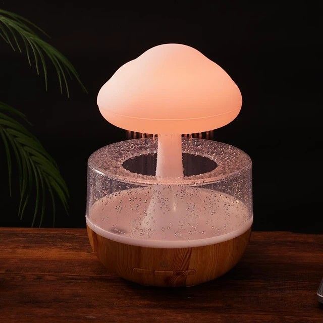 Cloud Humidifier with USB & Adjustable Rain Cloud Water Drop Mushroom Trendy Humidifier