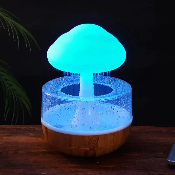Cloud Humidifier with USB & Adjustable Rain Cloud Water Drop Mushroom Trendy Humidifier