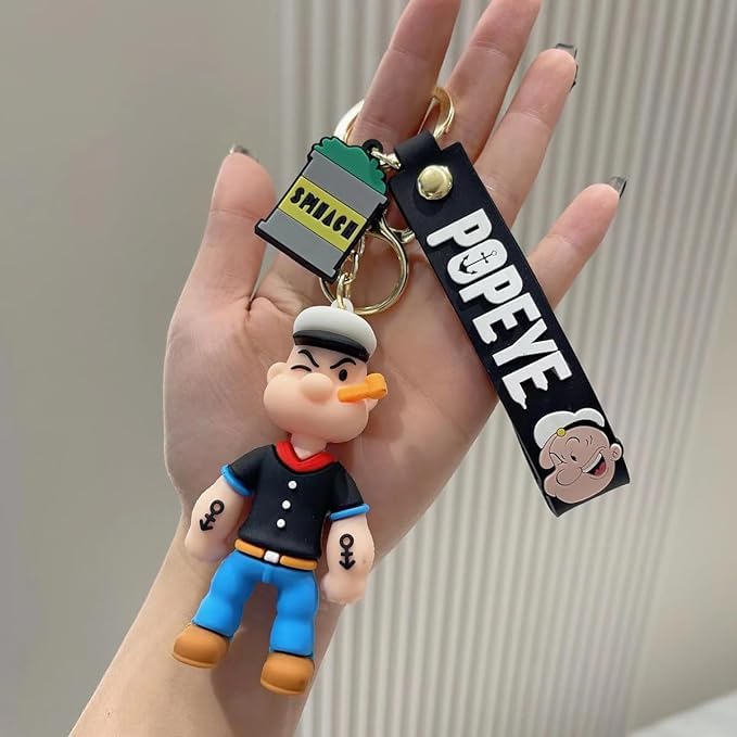 Popeye 3D Keychain 🧜‍♂️| Cute & Quirky Bag Charm 🎒 | Unbreakable Travel Essential