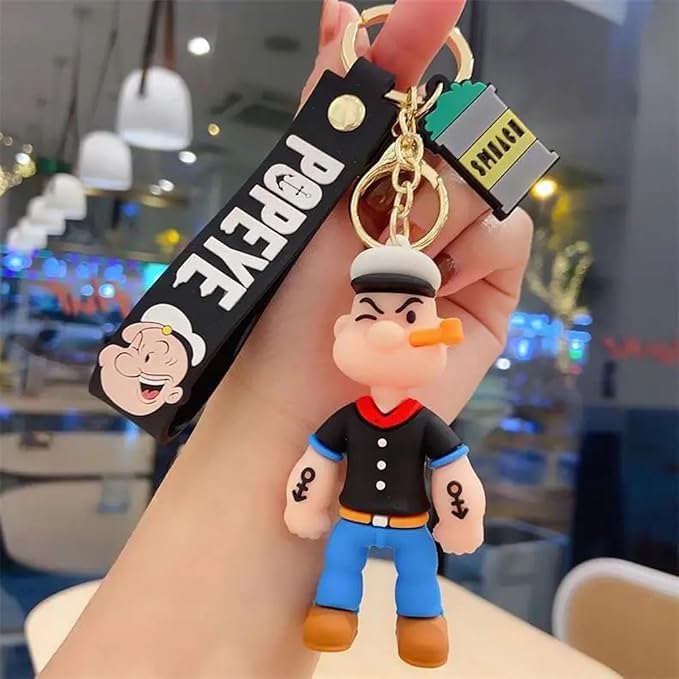 Popeye 3D Keychain 🧜‍♂️| Cute & Quirky Bag Charm 🎒 | Unbreakable Travel Essential