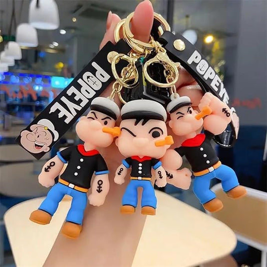 Popeye 3D Keychain 🧜‍♂️| Cute & Quirky Bag Charm 🎒 | Unbreakable Travel Essential