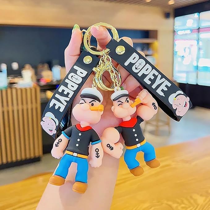 Popeye 3D Keychain 🧜‍♂️| Cute & Quirky Bag Charm 🎒 | Unbreakable Travel Essential