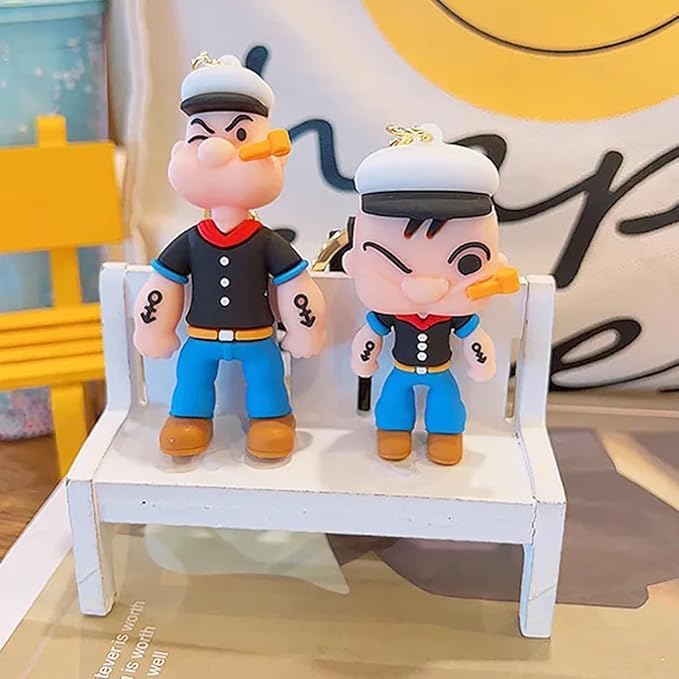 Popeye 3D Keychain 🧜‍♂️| Cute & Quirky Bag Charm 🎒 | Unbreakable Travel Essential