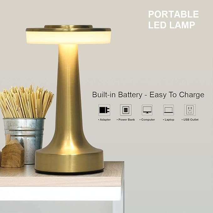LumiGlow Touch Lamp — Modern Rechargeable Nightstand Light