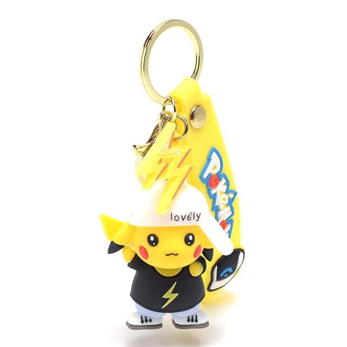 Pikachu Premium Silicone Keychain – Cute Anime Character Bag Charm & Key Ring