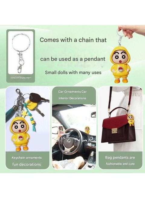 Shinchan Face Changing Keychain | Key Holder Cartoon Character | 3D Face Changing Model