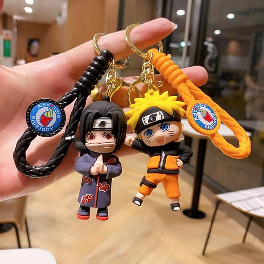 Naruto Ninja Keychain Set – Cute Cartoon Character Keyrings for Bags & Cars
